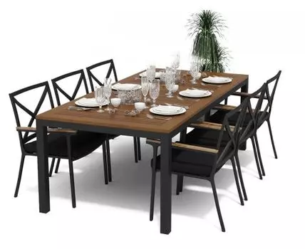 Обеденная Группа Bella (темно-серый, черный)