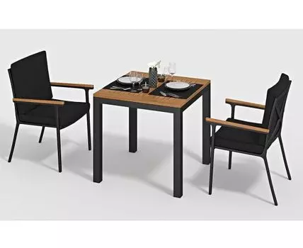 Обеденная группа Bella (темно-серый, черный)