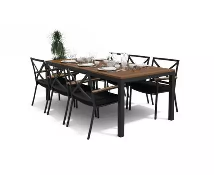 Обеденная Группа Bella (темно-серый, черный)