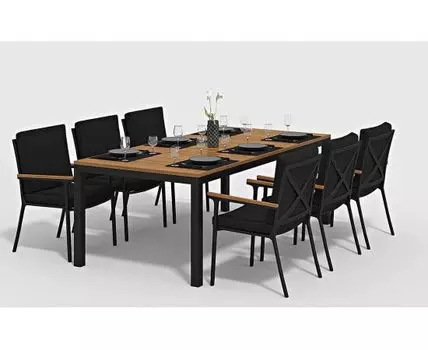 Обеденная группа Bella (темно-серый, черный)