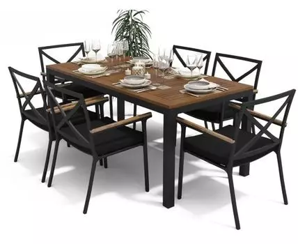 Обеденная Группа Bella (темно-серый, серый, черный)