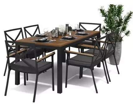 Обеденная Группа Bella (темно-серый, серый, черный)