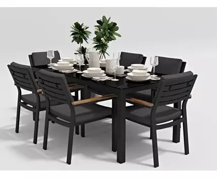 Обеденная группа Calma (темно-серый, черный)