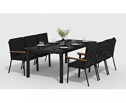 Обеденная группа Calma (темно-серый, черный)