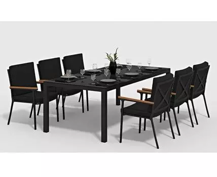 Обеденная группа Calma (темно-серый, черный)