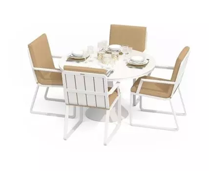 Обеденная группа Diva Alba (белый, бежевый)
