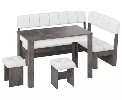 Обеденная группа для столовой и гостиной Альфа (Со столом, Белый)