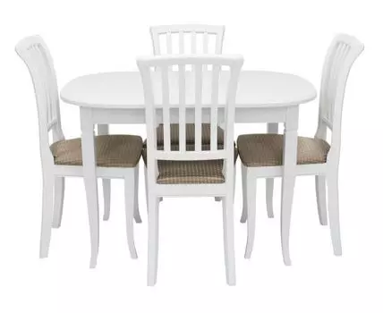 Обеденная группа для столовой и гостиной Арист (На 4 персоны, Белый)
