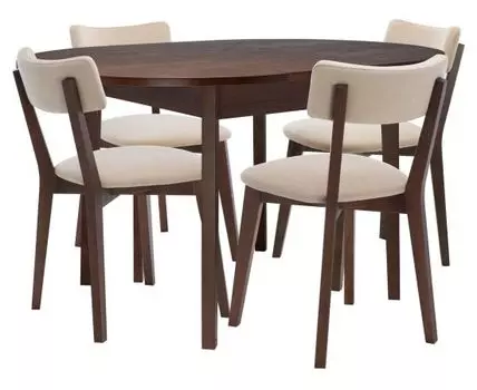 Обеденная группа для столовой и гостиной Говард (На 4 персоны, Коричневое дерево)