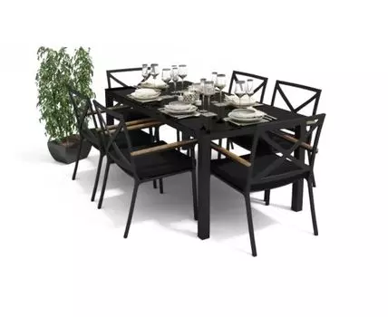 Обеденная Группа Сalma (темно-серый, черный)