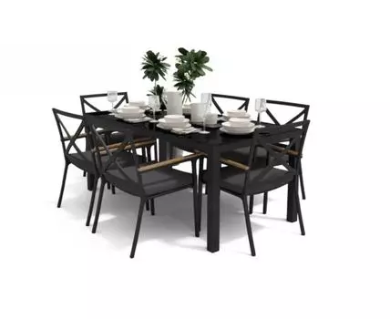 Обеденная Группа Сalma (темно-серый, серый, черный)