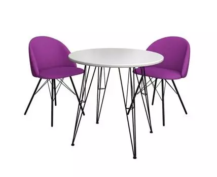 Обеденная группа SHT-DS10 (белый, сиреневый, 180)