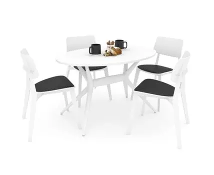 Обеденная группа SHT-DS124 (белый, черный, 180)
