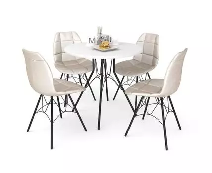 Обеденная группа SHT-DS145 (бежевый, белый, 182)