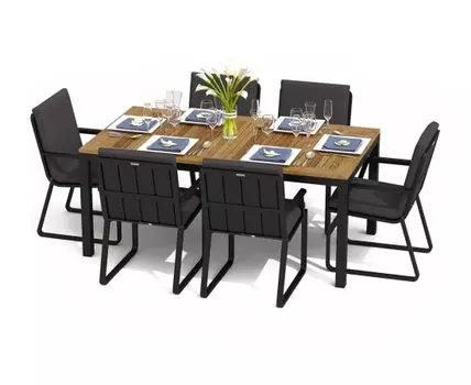 Обеденная группа Tella Alba (бежевый, темно-серый)