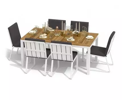 Обеденная группа Tella Gira (темно-серый, белый, бежевый)