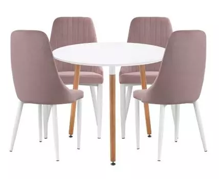 Обеденная группа Уин 90 white / light purple