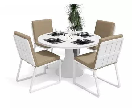 Обеденная Группа Voglie Round (белый, бежевый)