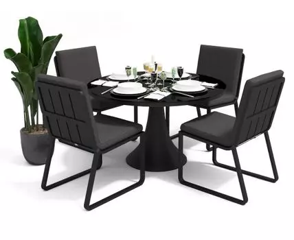 Обеденная Группа Voglie Round (темно-серый, серый, черный)