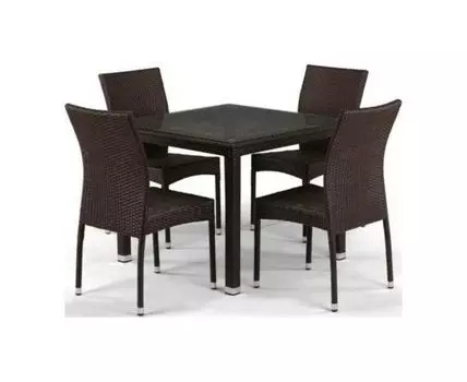 Обеденный комплект плетеной мебели (Коричневый)
