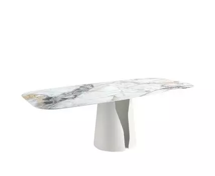 Обеденный стол 1135/DT957 из керамики в мраморной отделке Oval Barrel
