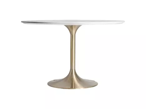 Обеденный стол Frohn белый/золотой 120 см