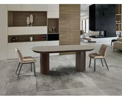 Обеденный стол Irati - матовый камень/коричневый