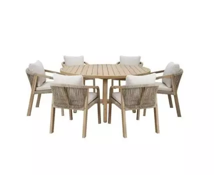 Обеденный стол RIMINI круглый 180 см (тик)