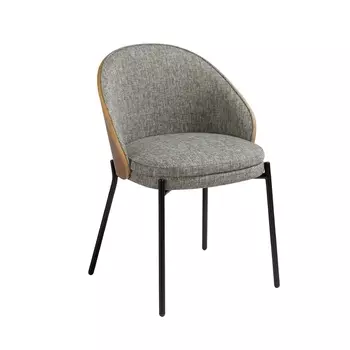 Обеденный стул 4115/DC-S197A из ткани и орехового шпона