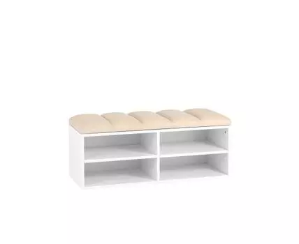 Обувница Хольст 2 белая велюр бежевый