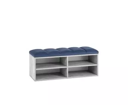 Обувница Хольст 2 серая велюр синий