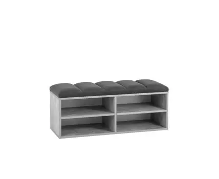 Обувница Хольст 2 серая велюр тёмно-серый