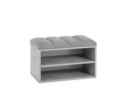 Обувница Хольст серая велюр серый