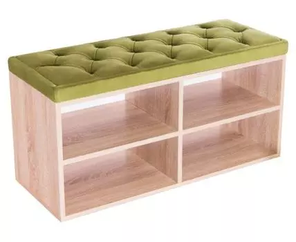 Обувница Маджита мини 2 (Низкие, Глубокие, Скамьи, Зеленый, 90)