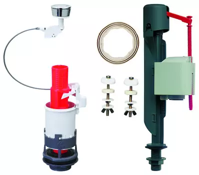 Однокнопочная арматура WIRQUIN MD c заливным клапаном Jollyfill донный, пластик