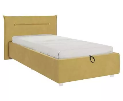 Односпальная кровать Альба ПМ (89,5 / 105, 214, С дном короба для белья, Односпальные, Одноярусные, Желтый, 116 / 189)