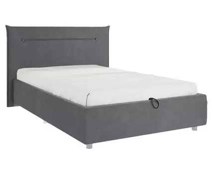 Односпальная кровать Альба ПМ (89,5 / 105, 214, С дном короба для белья, Односпальные, Полутороспальные, Серый, 116 / 189)