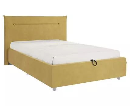 Односпальная кровать Альба ПМ (89,5 / 105, 214, С дном короба для белья, Односпальные, Полутороспальные, Желтый, 116 / 189)