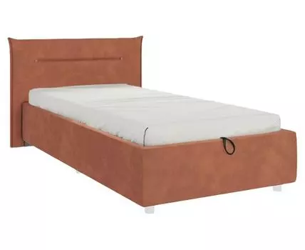 Односпальная кровать Альба ПМ (89,5 / 105, 214, С дном короба для белья, Односпальные, Одноярусные, оранжевый, 116 / 189)