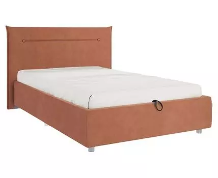 Односпальная кровать Альба ПМ (89,5 / 105, 214, С дном короба для белья, Односпальные, Полутороспальные, оранжевый, 116 / 189)