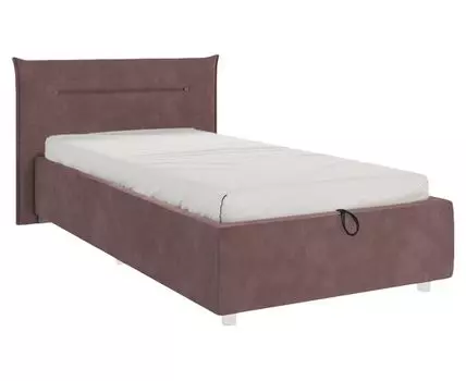 Односпальная кровать Альба ПМ (89,5 / 105, 214, С дном короба для белья, Односпальные, Одноярусные, Фиолетовый, 116 / 189)