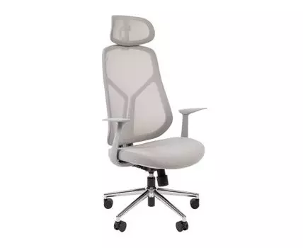 Офисное кресло Клаудс (103,5 / 127,5, 65, С подголовником, Регулируемые по высоте, Серый, 67)