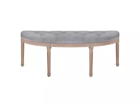 Оттоманка серая из велюра Onora velvet