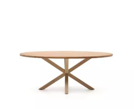 Овальный стол Arya Argo из массива акации и стали с эффектом дерева