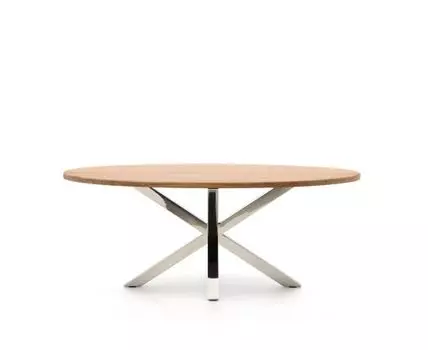 Овальный стол ARYA Argo из массива акации и нержавеющей стали 200x100