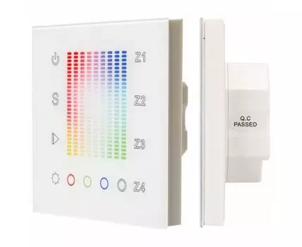 Панель-регулятора цвета RGBW сенсорная встраиваемая Arlight Sens SR-2831AC-RF-IN White (220V, RGB, 4зоны)