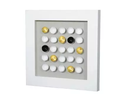 Панно 5 полусфер (белый, золотистый, 60)