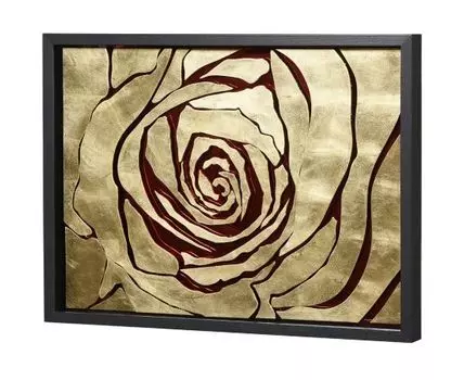 Панно Бутон розы (черный, золотистый, 60)