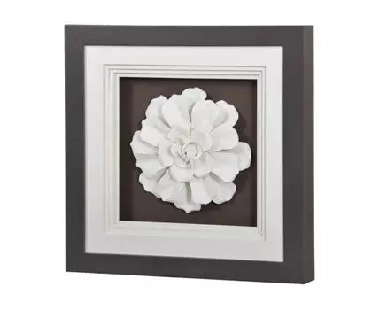 Панно Цветок (коричневый, белый, 60)