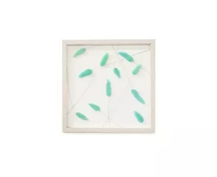 Панно с бирюзовым лагурусом (бежевый, мятный, 25)